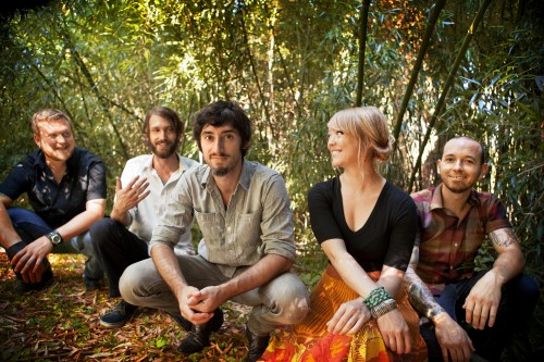 Murder By Death, l-r: Matt Armstrong, Scott Brackett, Adam Turla, Sarah Balliet, Dagan Thogerson. Photo by Greg Whitaker